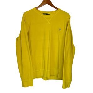 Polo by Ralph Lauren Sweatshirt Men X Large Yellow Lightweight Casual Coastal
